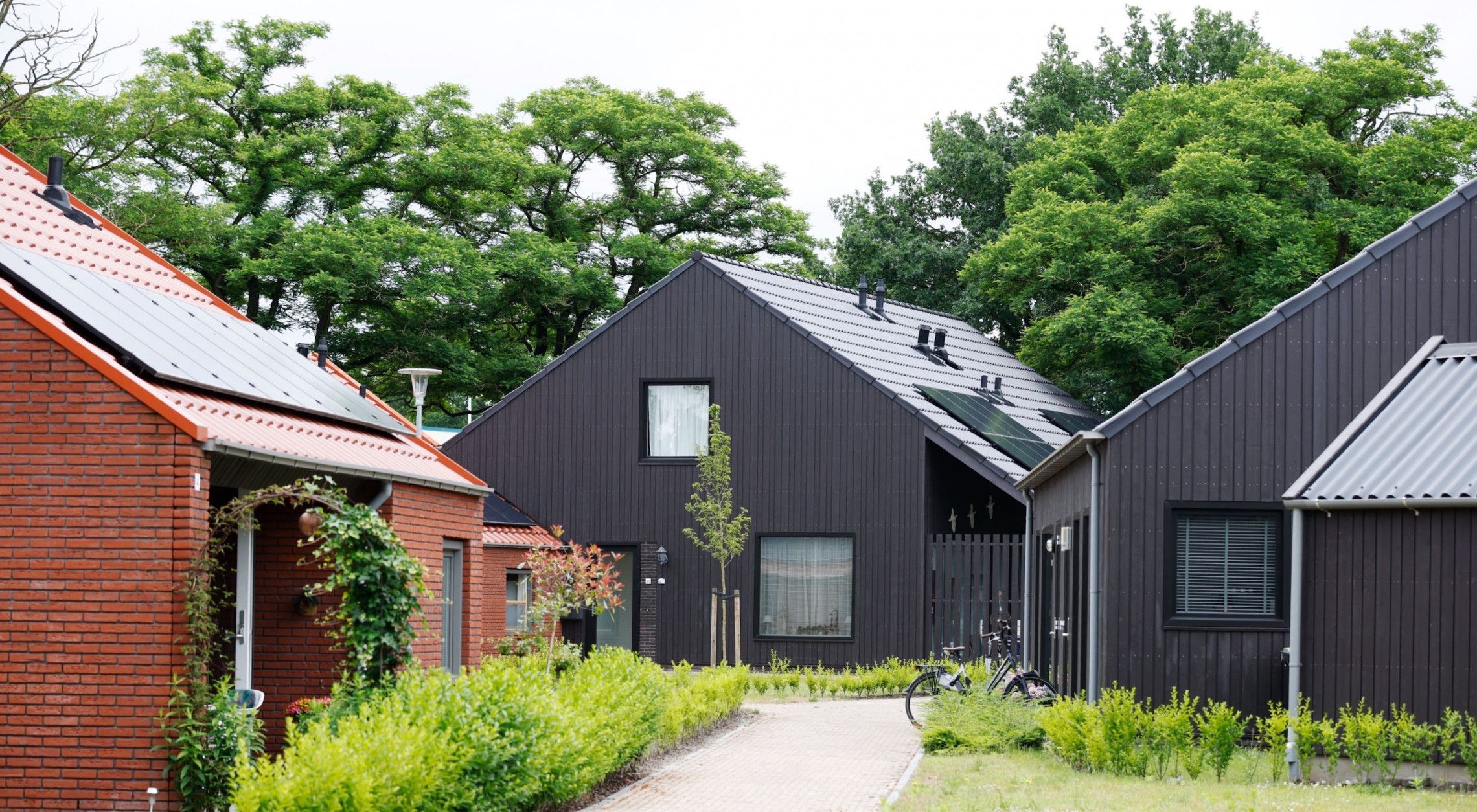Schuurwoningen met houten gevel